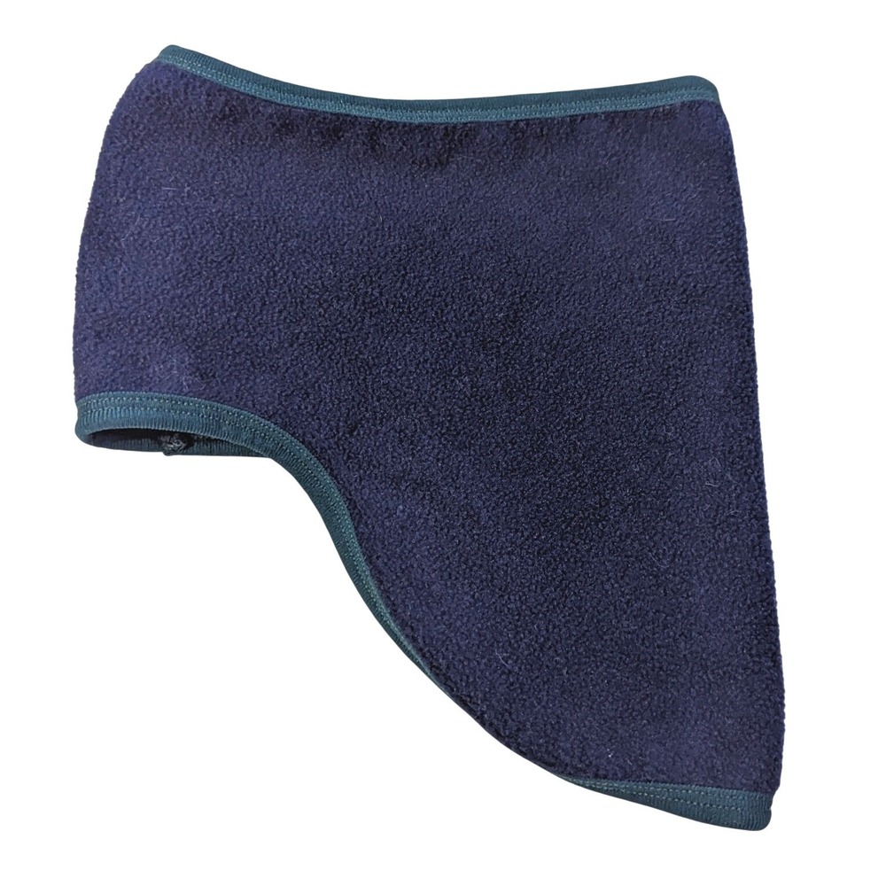 Lands End Navy Blue Fleece Neck Gaiter Bib Made‎ in USA Polyester Lycra Stretch